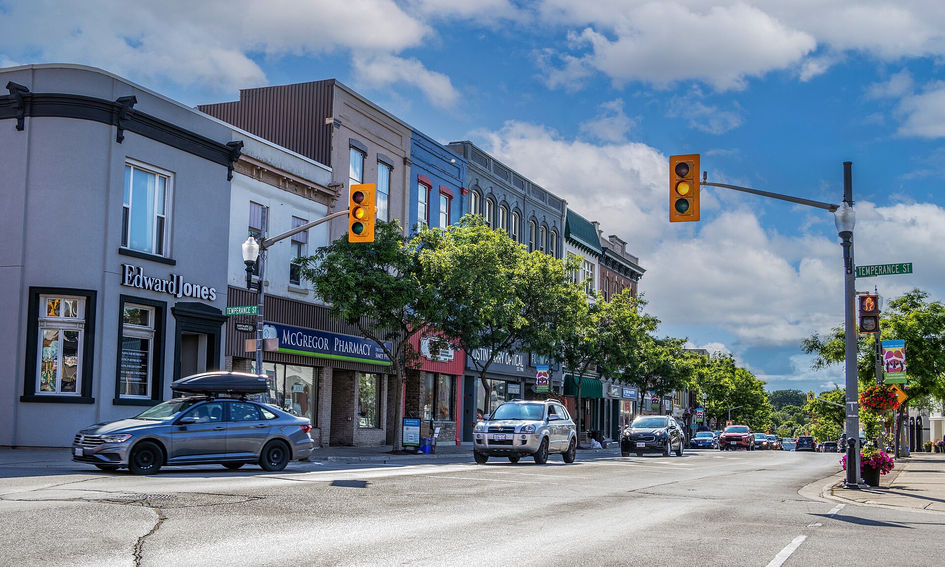 Downtown Bowmanville at King Street and Temperance Street in Clarington, ON, supporting digital marketing for Bowmanville, Courtice, and Newcastle businesses