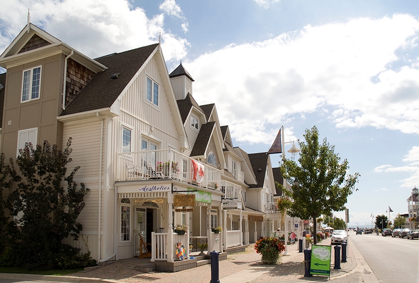 Nautical Village shops along Liverpool Road in Pickering, ON, where website design and local marketing help businesses stand out on Google Maps